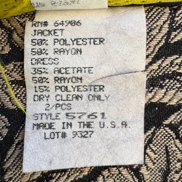 Just In Thyme Vintage Womens Leaf Pattern Brocade Cuff Sleeve Open Front Blazer - Picture 7 of 9